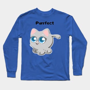 Purrfect Kitten Design Long Sleeve T-Shirt